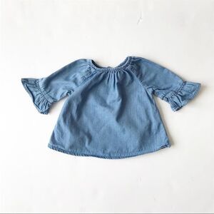 Old Navy chambray bell sleeve top GUC  6-12 months